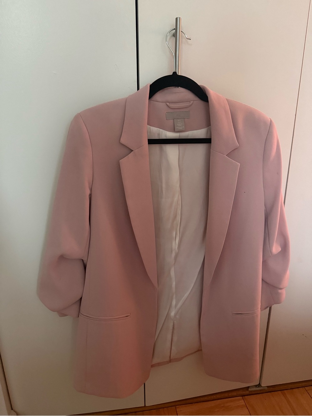 H&M Women's Pink Open-Front Blazer Jacket
